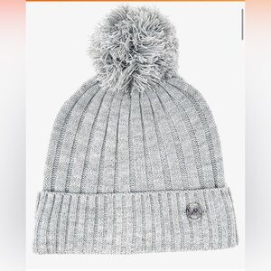 NWT MICHAEL KORS Gray‎ Beanie with Pom